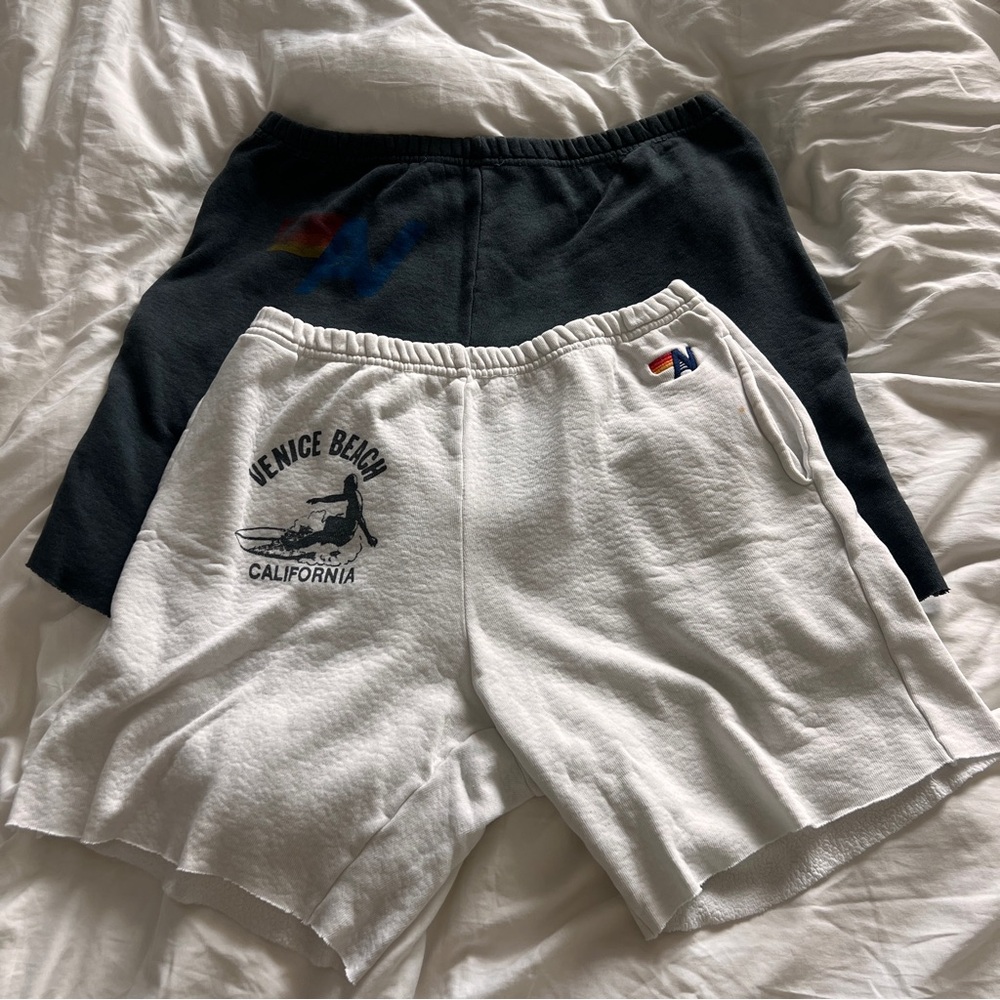 Aviator Nation Black and White Athletic Shorts